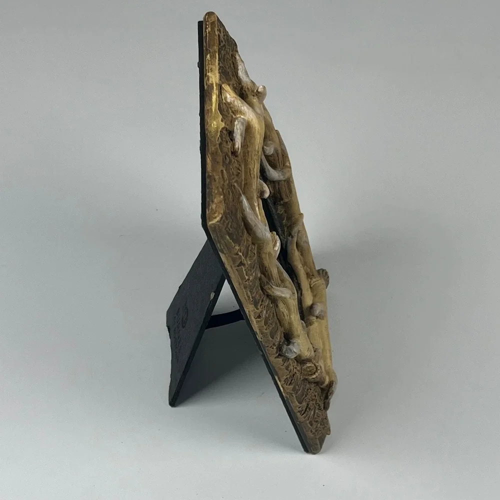 Burnes of Boston 4x6 Rustic Antler Picture Frame Faux Bark Lodge Decor Brown